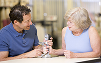 patient testing hand strength